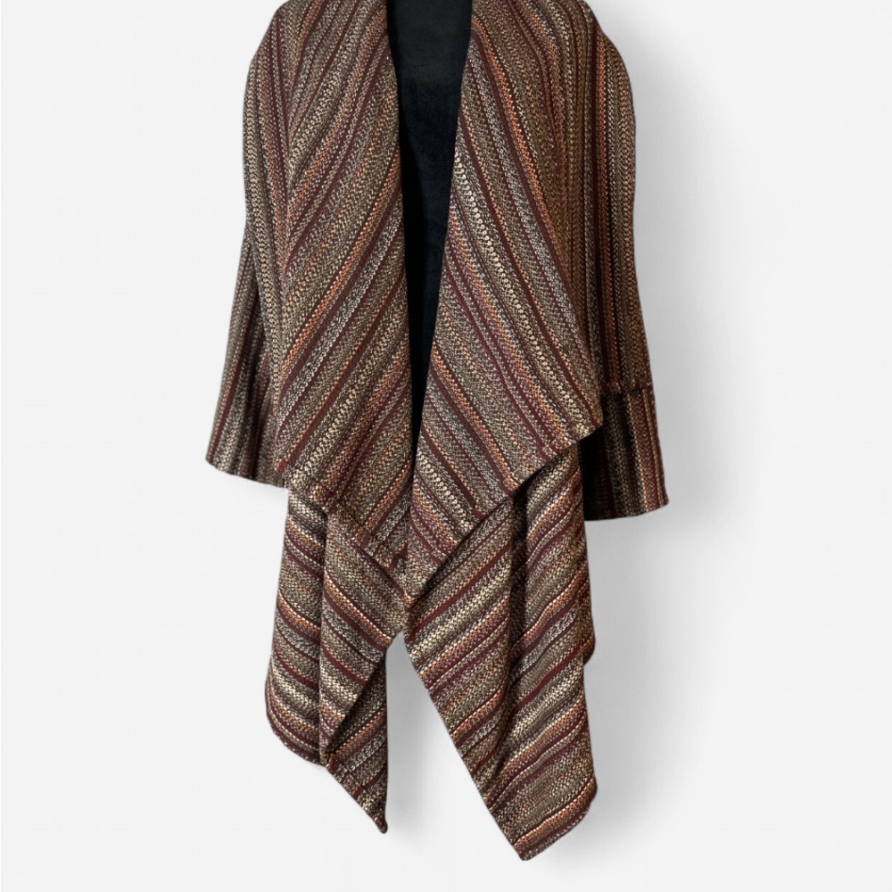 She + Sky Brown Knit Shrug with Waterfall Collar